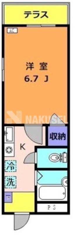 グレイス自由が丘(1K/1階)の間取り写真