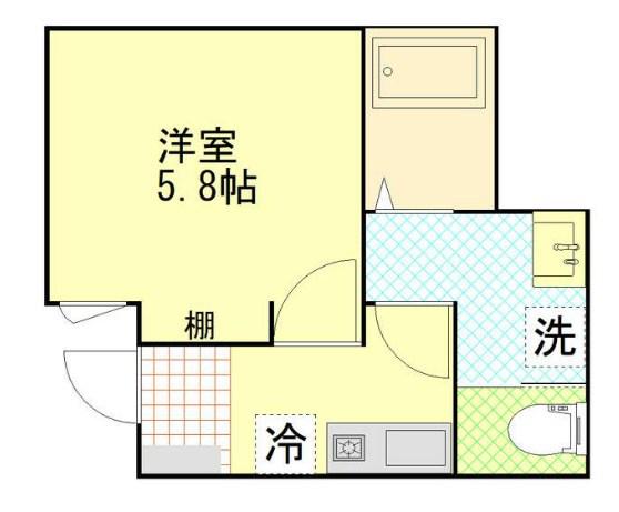 PALACE新横浜(1K/1階)の間取り写真