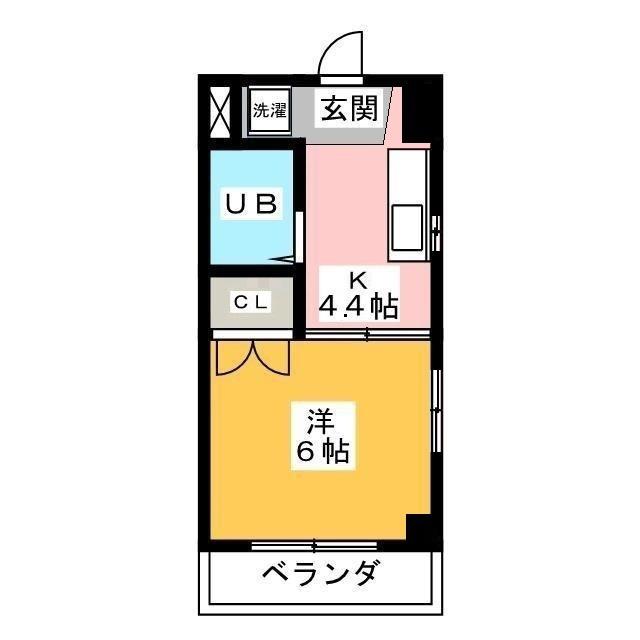 ハイツAZUMI(1K/1階)の間取り写真