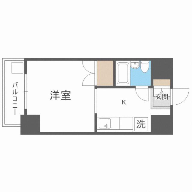 スタジオシティ(1K/2階)の間取り写真