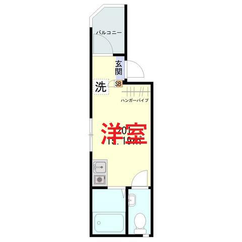 LA PROVENCE DU KAMATA(ワンルーム/2階)の間取り写真