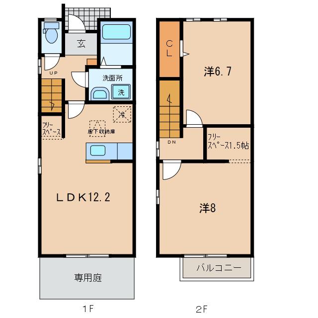 SHARM(2LDK/1階)の間取り写真