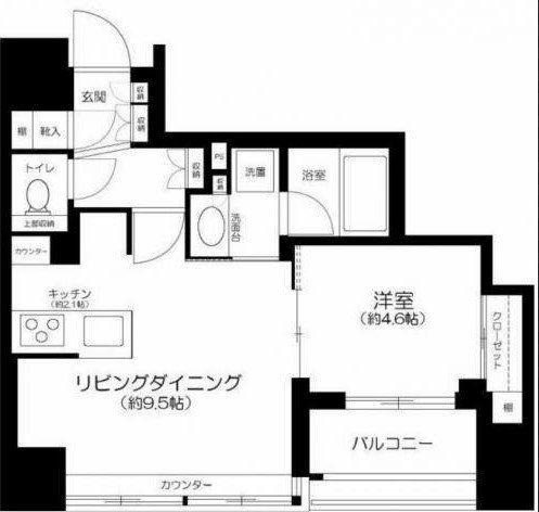THEパームス日本橋小伝馬町ヴィサージュ(1LDK/10階)の間取り写真