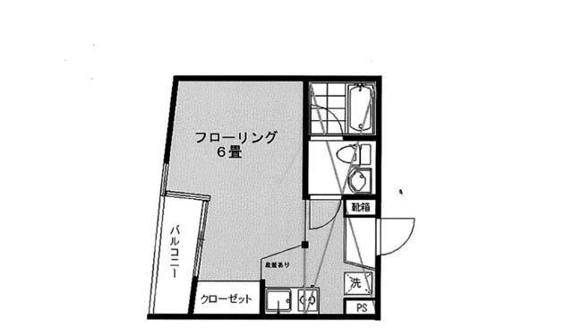 スパイラル白鷺(ワンルーム/2階)の間取り写真