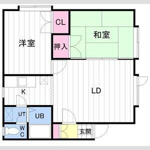 百合が原アベニュー(2LDK/3階)の間取り写真