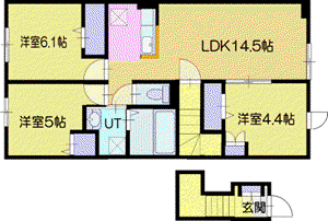 ソレイユ グラス B(3LDK/2階)の間取り写真
