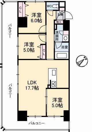 シャーメゾンステージ呉中央(3LDK/7階)の間取り写真