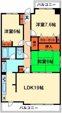 ガーデンアヴェニュー妙典(3LDK/2階)の間取り写真