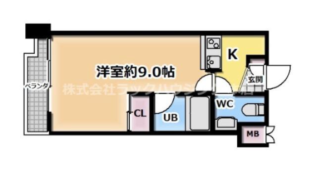 ディアコート(1K/4階)の間取り写真