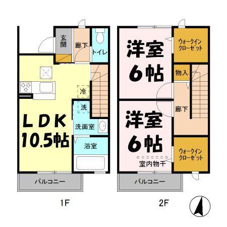 ソラシドハイム(2LDK/1階)の間取り写真