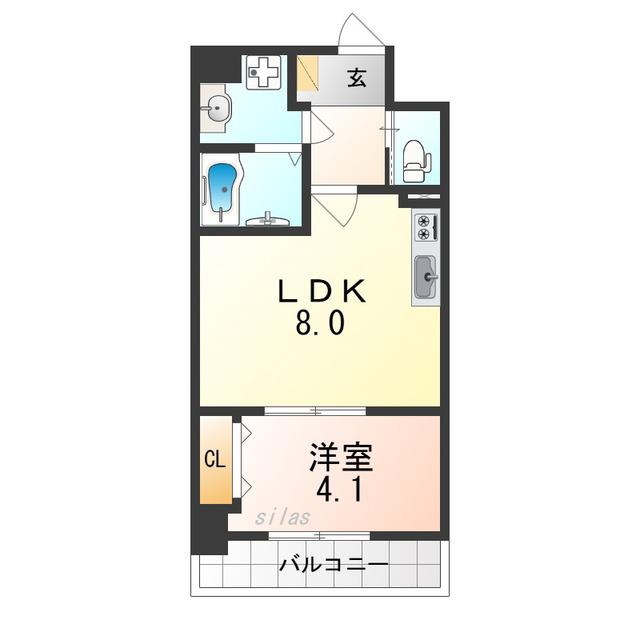 リアライズ堺宿院(1LDK/2階)の間取り写真