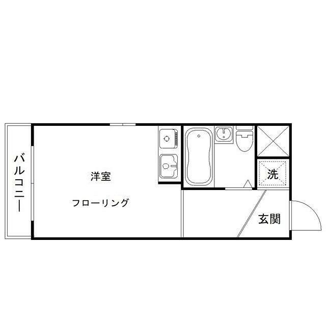 パレTOHO用賀(ワンルーム/2階)の間取り写真