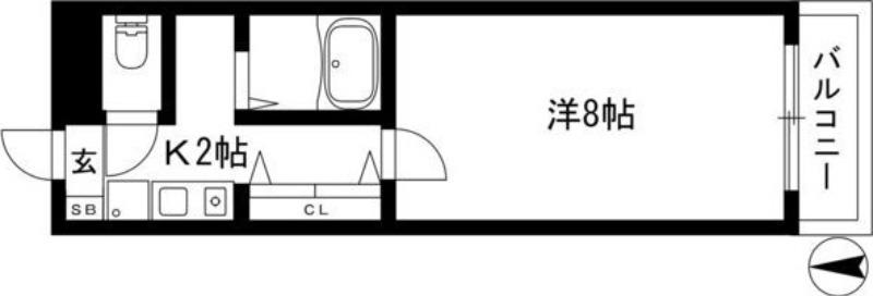防音マンション ピアニシモ(1K/2階)の間取り写真