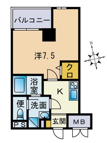 はれわたる大手門(1K/7階)の間取り写真