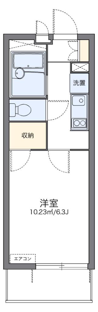 レオパレスセブンスヒルV(1K/2階)の間取り写真