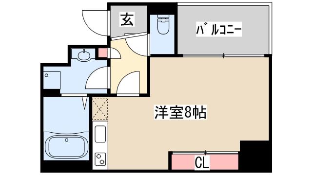 アスヴェル神戸元町2(ワンルーム/4階)の間取り写真