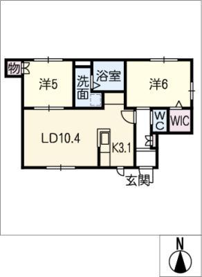 MIRATAKA(2LDK/1階)の間取り写真