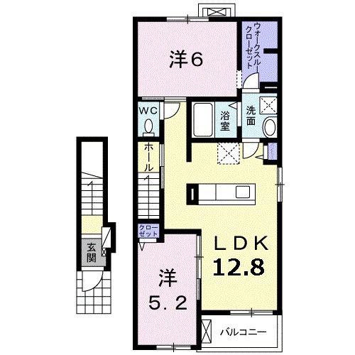 ブリーゼ(2LDK/2階)の間取り写真