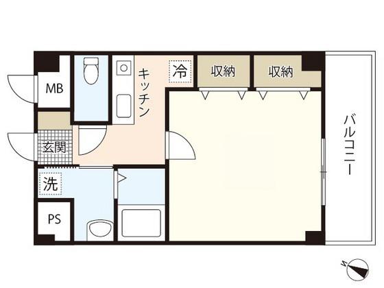 第22友建ビル(1K/5階)の間取り写真