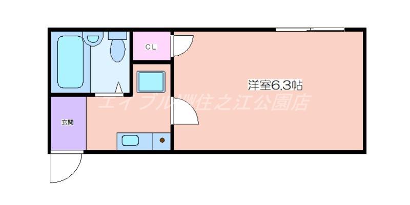 ピソピッコロ(1K/2階)の間取り写真