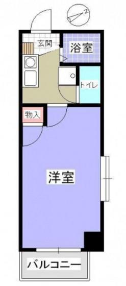 ウィンザーテラス牛田(1K/4階)の間取り写真