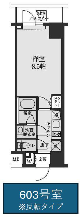 S-RESIDENCE清澄白河(1K/6階)の間取り写真