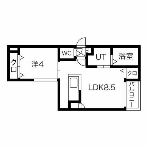 RAFFINE中島公園(1LDK/3階)の間取り写真