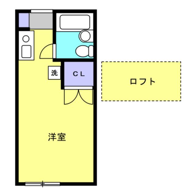 コーポ花影(ワンルーム/2階)の間取り写真