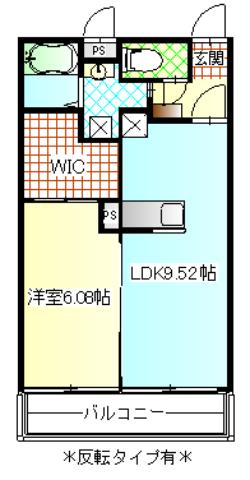 スカイF(1LDK/1階)の間取り写真