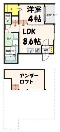 パルクカナヤマ2(1LDK/1階)の間取り写真