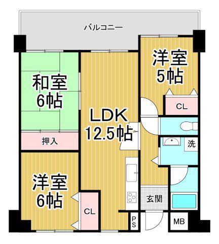 サンジェラン(3LDK/2階)の間取り写真