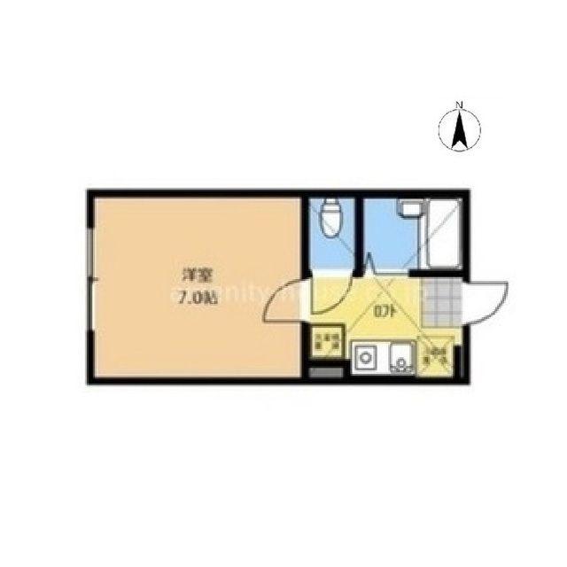 シティハイム中央林間(1K/1階)の間取り写真