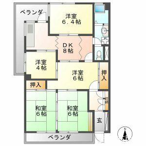 福光西ビル(5DK/2階)の間取り写真