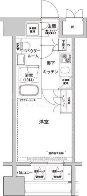 RISING PLACE 川崎(1K/15階)の間取り写真