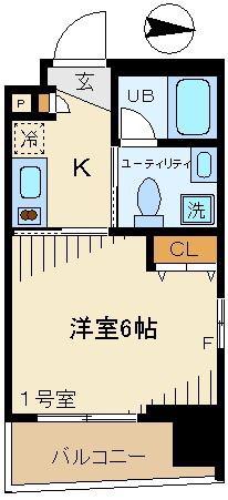 グランヴァンラクシス東大島(1K/8階)の間取り写真