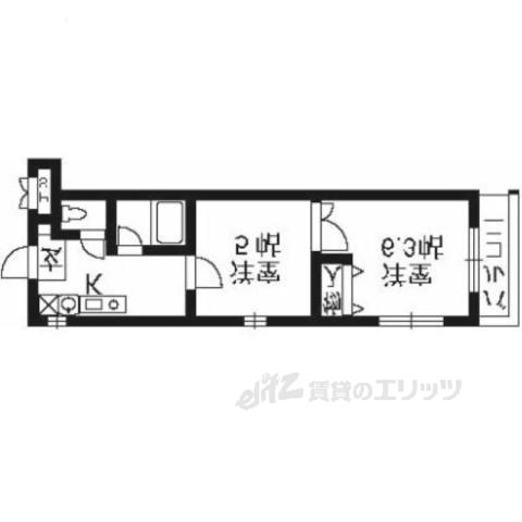 キャピタルシティ(2K/4階)の間取り写真