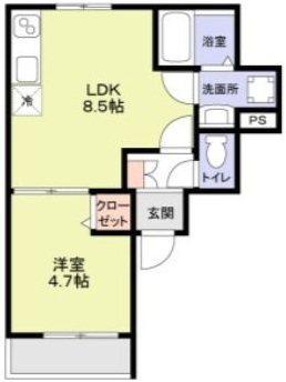 CERASUS(1LDK/1階)の間取り写真
