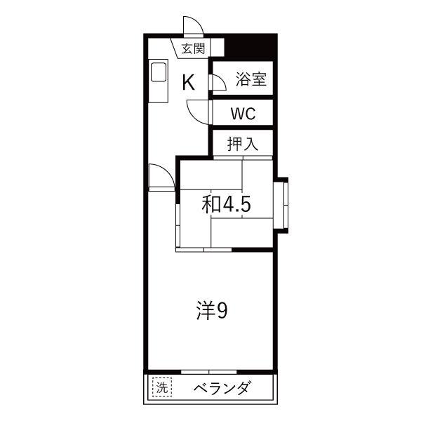 新日ビル豊明マンション(2K/9階)の間取り写真