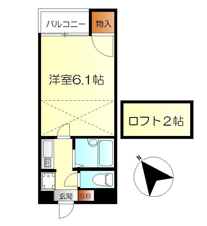 ピア本町(1K/3階)の間取り写真