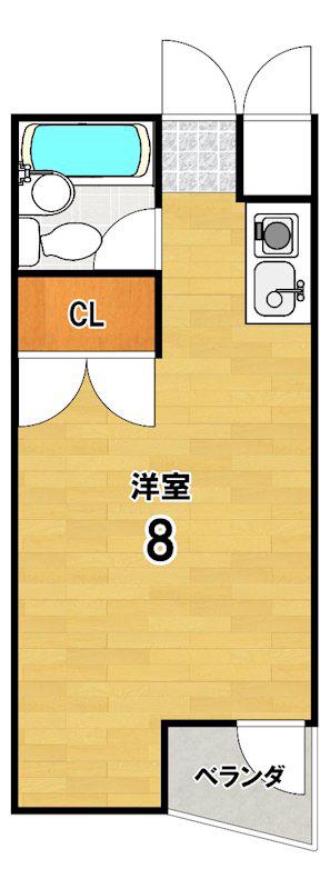 グリーンフィル 1(1K/2階)の間取り写真