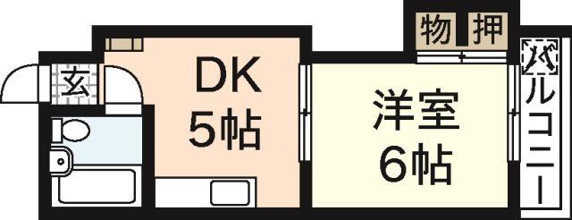 迫マンション(1DK/3階)の間取り写真