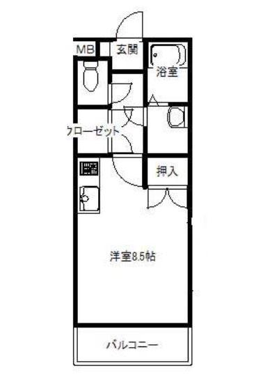 桜小路五番館(ワンルーム/5階)の間取り写真