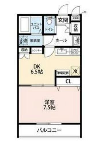 ドミール桐ケ谷(1DK/2階)の間取り写真