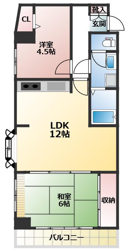 コート櫻参道(2LDK/5階)の間取り写真