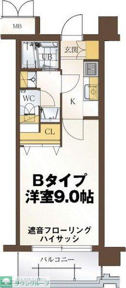 リビングステージ広瀬川(1K/3階)の間取り写真