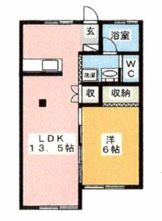 THE TERRACE秦野(1LDK/1階)の間取り写真