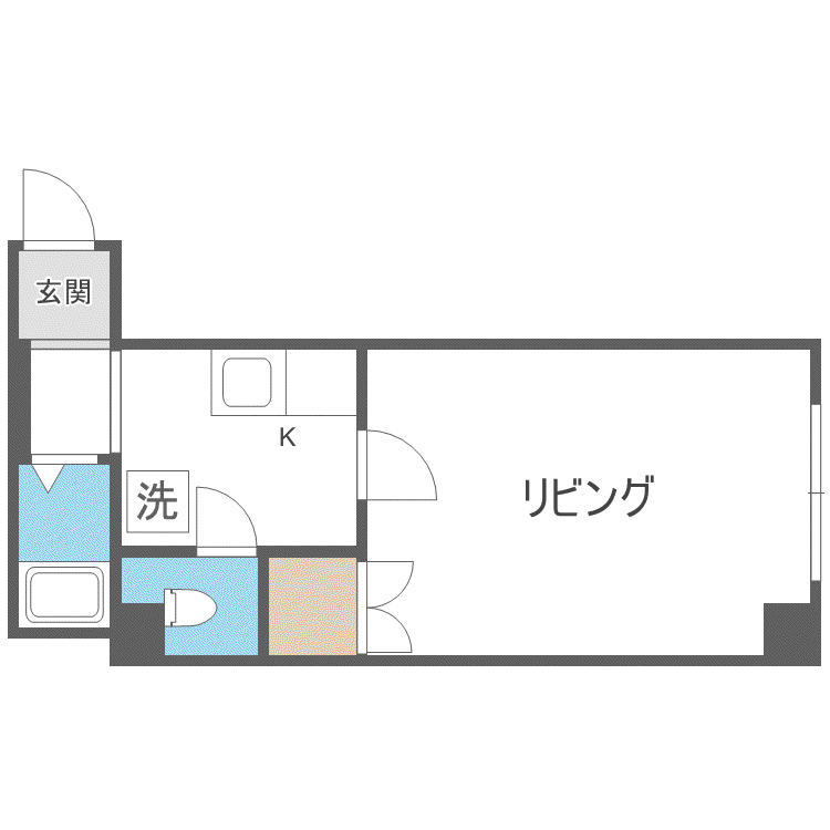チェスタ麻生(1K/2階)の間取り写真