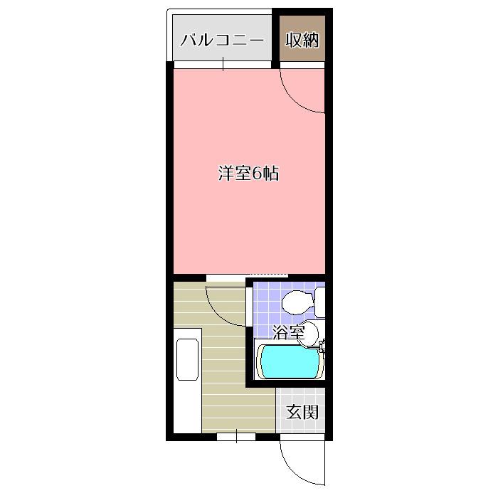 ハイツ南阿蘇A(1K/1階)の間取り写真