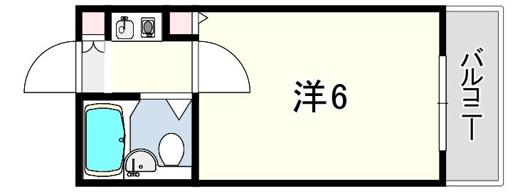 ヒルズ野間(1K/3階)の間取り写真