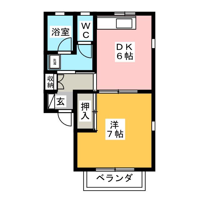 SUNSUN館 (1DK/1階)の間取り写真